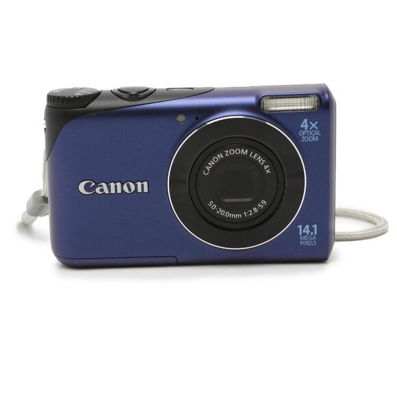 Canon Powershot A2200 14.1 MP Digital Camera 4X Zoom Blue Charger Battery Case - Picture 5 of 14